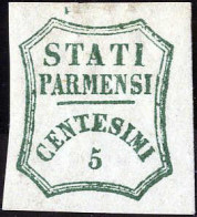 * 1859, Governo Provvisorio, 5 C. Verde Azzurro (I Composizione) Nuovo Con Gomma Originale, Firmato Oliva, Cert. Oro Ray - Parma