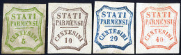 **/* 1859, Governo Provvisorio, 5 C. Verde Giallo (II Composizione), 10 C. Bruno Grigiastro, 20 C. Azzurro E 40 C. Vermi - Parma