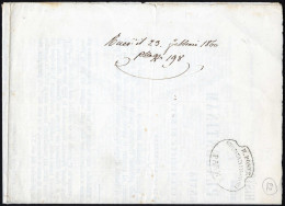 Cover 1860, Documento Spedito Nel Febbraio Per Posta Con Bollo "R. Poste Stampati Franchi Parma" - Parma