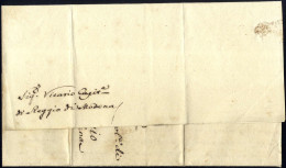 Cover 1821, Lettera Del Cardinale Della Somalia Scritta A Roma Nel Dicembre Per Il Vicario Capit.o Di Reggio Di Modena - Etats Pontificaux