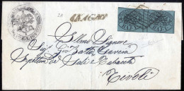 Cover 1865, Lettera Affrancata Con 1 B. Verde Scuro Con Interspazio Di Gruppo, Firmata AD E Raybaudi, Sass. 2A / 5000,- - Papal States