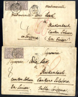 Cover 1852, Due Lettere Affrancate Per 10 B. Con Coppia Verticale 5 B. Rosa Chiaro Da Roma Per Bickenbach (Svizzera) Tas - Kirchenstaaten