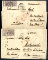 Cover 1852, Due Lettere Affrancate Per 10 B. Con Coppia Verticale 5 B. Rosa Chiaro Da Roma Per Bickenbach (Svizzera) Tas - Etats Pontificaux