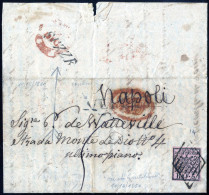 Cover 1860, Lettera Da Sezze Il 10.12 Per Napoli Affrancata Con 5 B. Rosa Chiaro, Sul Recto Bollo SD Velletri, (periodo  - Papal States