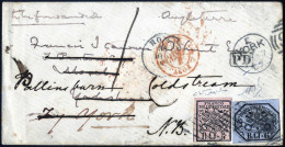 Cover 1866, Lettera Da Roma Del 31.12 Per New York Rispedita Per Coldstream Affrancata Con 5 B. Rosa Carminio E 6 B. Lil - Etats Pontificaux