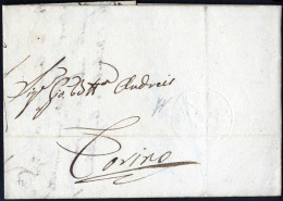 Cover 1819/25, "Cavallini", Cinque Lettere, Due Con Effigie In Azzuuro (non Leggibile 25 C.) Tre Con Impressione A Secco - Sardinien