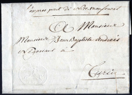 Cover 1826, "Cavallini", Lettera Da Nizza Il 8.11 Per Torino, Impressione A Secco 25 C., Sass. 5 / 3200,- - Sardinia