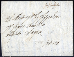 Cover 1827, "Cavallini", Lettera Da Cuneo Il 17.12 Per Torino, 50 C. Impressione A Secco, Firmata AD, Sass. 6 / 16000,- - Sardinia