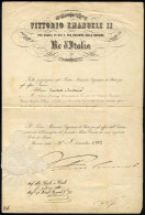 Cover 1862, Vittorio Emanuele II, Decreto A Firma Autografa "Vittorio Emanule" E Sigillo A Secco - Sardinien