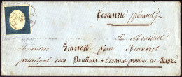 Cover 1855, Tre Lettere Da Annecy Per Susa Affrancate Con 20 C. Azzurro (due) E Azzurro Chiaro (una), Tre Cert. Raybaudi - Sardaigne