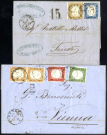 Cover 1862/63, Due Lettere, Una Da Firenze Il 29.7.1863 Per Vienna (Austria) Affrancata Con Coppia Verticale 10 C. E 5 C - Sardinië