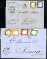 Cover 1862/63, Due Lettere, Una Da Firenze Il 29.7.1863 Per Vienna (Austria) Affrancata Con Coppia Verticale 10 C. E 5 C - Sardinia