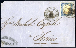 Cover 1860/62, 3 Lettere E Un Frontespizio, Tutte Con Affrancatura Di 20 C. IV Di Sardegna Due Con Bollo "Stazione Di To - Sardinia