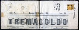 Cover 1859, Giornale "Tremacoldo" Da Messina Il 31.12 Per Modica Affrancato Con ½ Gr. Arancio Isolato, Cert. Colla E R.  - Sicilia