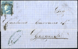 Cover 1859, Lettera Completa Del Testo Del 24.8.1859 Da Messina A Girgenti, Affrancata Con 2 Grana Azzurro, I Tavola, Ca - Sicily