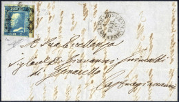 Cover 1859, Lettera Del 1.2.1859 Da Palermo A Castrogiovanni, Affrancata Con 2 Grana Azzurro Smorto, II Tavola, Carta Di - Sicily