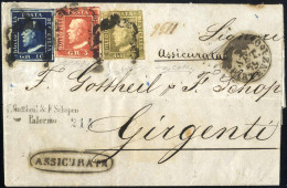 Cover 1859, Assicurata Del 29.9.1859 Da Palermo A Girgenti Affrancata Per Il Porto Di Una Lettera Di Due Fogli Assicurat - Sicily