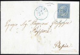 Cover 1863, Lettera Del 2.12.1863 Da Gromo A Bresca, Affrancata Con DLR 15 C, Celeste Chiaro, Annullato Con Il Doppio Ce - Sonstige & Ohne Zuordnung