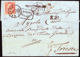 Cover 1863-66, Lotto Di Cinque Lettere, Di Cui Una Affrancata Con 15 C. Litografico I° Tipo E Quattro Con Francobolli DL - Sonstige & Ohne Zuordnung