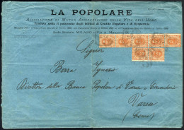 Cover 1900, Grande Busta Dell'assucurazione "La Popolare" Del 26.11.1900 Da Milano A Varese, Affrancata Con Umberto I 20 - Other & Unclassified