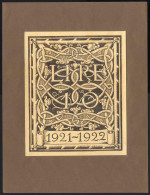 (*) 1921/22, Bozzetto Del 10 Lire Tipo Floreale Applicati Su Cartoncino, Disegno Non Adottato, Raro E Ottimamente Conser - Autres & Non Classés