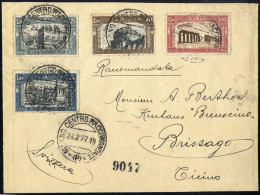 Cover 1927, Raccomandata Del 28.2.1927 Da Milano A Brissago (Ticino, Svizzera), Affrancata Con La Prima Serie Milizia Co - Other & Unclassified