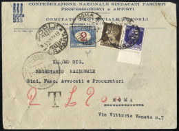 Cover 1931, Lettera Del 30.10.1931 Da Forlì A Roma, Affrancata In Tariffa Stampe Con Imperiale 10 C. + 50 C., Erroneamen - Otros & Sin Clasificación