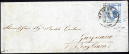 Cover DESENZANO, Lettera Del 26.11.1863 Da Desenzano A Gargnano, Affracata Con 15 C. Azzurro Litografico II° Tipo, Ben M - Otros & Sin Clasificación