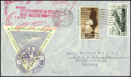 Cover 1934, Aerogramma Dell'eèsperimento Di Posta Per Razzo Espresso Trieste Ottobre 1934 Del 31.10.1934 Da Trieste A Ze - Autres & Non Classés