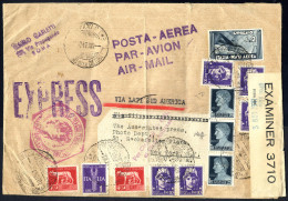 Cover 1941, Lettera Espresso Di Posta Aerea Spedita Il 10.10.1941 Dal Ministero Della Cultura Popolare, Roma Via LATI Su - Other & Unclassified