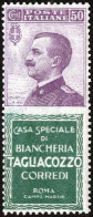 ** 1924/25, 50 C. Violetto E Verde "Tagliacozzo", Nuovo Con Gomma Originale Integra, Parte Di Un Cert. Raybaudi, Sass. 1 - Publicité