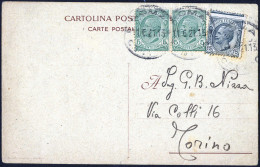 Cover 1921, Cartolina Della "Camera Dei Deputati" Affrancata Con Leoni, Due Da 5 C. Verde E Uno 15 C. Grigio Da Roma Per - Andere & Zonder Classificatie