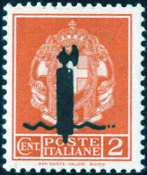 ** 1944, 2 C. Arancio Della Serie "Imperiale" (Sass. 242A) Con La Prova Di Soprastampa "l" (fascio) In Nero, Nuovo Con G - Other & Unclassified