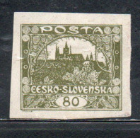 CZECH REPUBLIC REPUBBLICA CECA CZECHOSLOVAKIA CESKA CECOSLOVACCHIA 1919 HRADCANY AT PRAGUE 80h MH - Ongebruikt