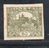 CZECH REPUBLIC REPUBBLICA CECA CZECHOSLOVAKIA CESKA CECOSLOVACCHIA 1919 HRADCANY AT PRAGUE 80h MH - Neufs