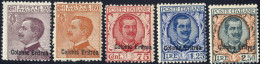 ** 1928/29, Serie Completa 5 Valori Nuovi Con Gomma Integra, Sass. 123-127 - Eritrea