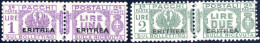 * 1927-37, Pacchi Postali D'Italia (fascio Littorale) Con Soprastapa "ERITREA", Serie Completa Nuova (senza Il 10 C. Azz - Eritrea