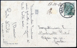 Cover 1916/25, Due Cartoline Illustrate E Una Cartolina Postale Da Saseno, Due Con Leoni 5 E 10 C. Con Timbri Di Censura - Saseno