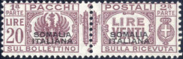 ** 1934, Pacchi Postali D'Italia 20 L. Lilla Bruno Con Soprastampa "SOMALIA ITALIANA" Del I Tipo, Nuovo Con Gomma Origin - Somalie