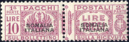 ** 1936, Pacchi Postali D'Italia 10 L. Lilla Rosa Con Soprastampa "SOMALIA ITALIANA" Del I Tipo, Nuovo Con Gomma Origina - Somalia