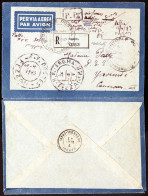 Cover 1943, Lettera Raccomandata Aerea Da Sebha Il 20.4 Per Yaounde Non Affrancata Con L'importo Di 9 Franchi Riscossi I - Fezzan & Ghadames