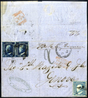 Cover Sicilia 1859/60, Lotto Di Otto Buste Con Annullamenti O Affrancature Pregiati, Lettera Con Coppia Del 10 Gr. + 2 G - Non Classés