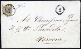 Cover 1850, Lettera Da Verona Il 4.12 Per Città Affrancata Con 10 C. Grigio Nero Prima Tiratura Carta A Mano, Firmata ED - Lombardo-Vénétie