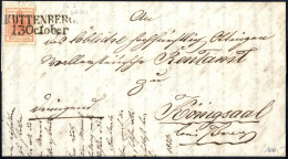 Cover "Kuttenberg", RL-r (Müller 60 Punkte), Brief Vom 13.10.1850 Nach Königsaal Frankiert Mit 3 Kr. Rot Type I HP, ANK  - Autres & Non Classés