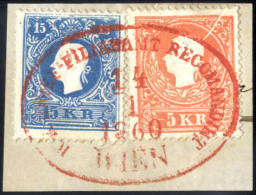 Piece "Schüttenhofen Und RECOM." RS-f Und RL (Müller 12+120 Punkte), Briefstück Frankiert Mit Zwei 5 Kr. Rot Type I, ANK - Other & Unclassified