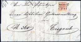 Cover "Posoritz", GfB-(r) Müller 240 Punkte, Brief Vom 8.J:1856 Nach Eisgrub Frankiert Mit 3 Kr. Stumpfrosa Type IIIb MP - Otros & Sin Clasificación