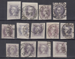 Action !! SALE !! 50 % OFF !! ⁕ AUSTRIA 1867 Newspaper Stamps Mi.42 ⁕ 13v Used, Nice Postmark / Shades - Different Types - Dagbladen