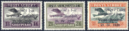 ** 1928, Erstflug Valona-Brindisi Mit Aufdruck "REP. SHQYTARE Fluturim' I I-ar / Vlone-Brindisi / 21.IV. 1928", Komplett - Albanien