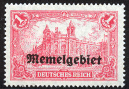 ** 1920, 1 M Rot, Mit Fahnen Auf Den Flügeltürmen, Fehldruck, Der Erst Nach über 80 Jahren Entdeckt Wurde, Große Rarität - Memel (Klaipeda) 1923