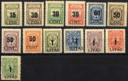 ** 1923, Klaipeda, Komplette Serie 13 Werte, Postfrisch, Mi. 193-205 / 400,- - Memelgebiet 1923